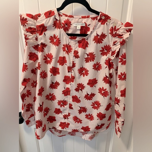 5/$25 Item Free Assembly 100% Cotton Pink Floral Top - Picture 2 of 6